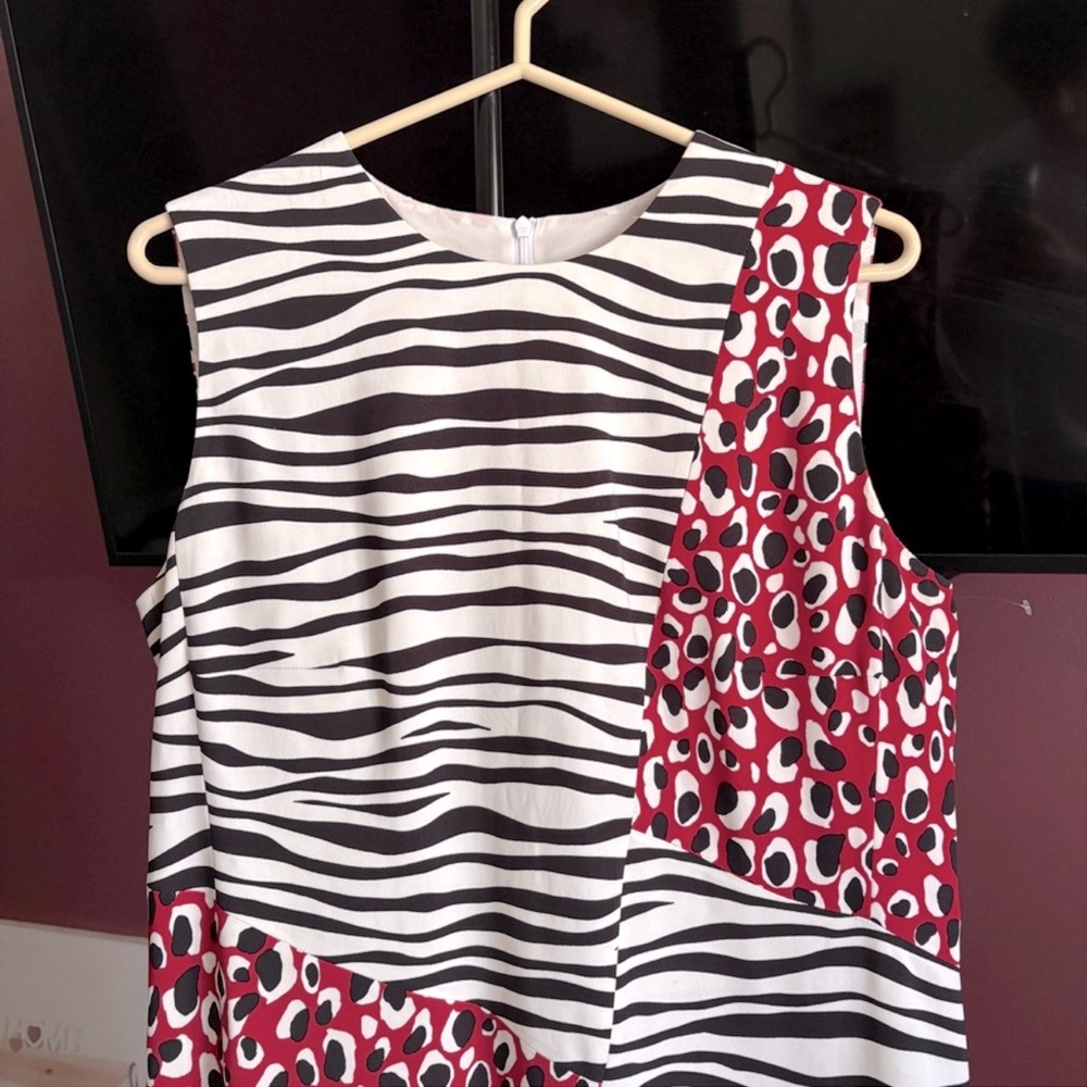30% OFF Hugo Boss Stylish Zebra and Leopard Print Shift Dress,size 10 - Picture 3 of 9